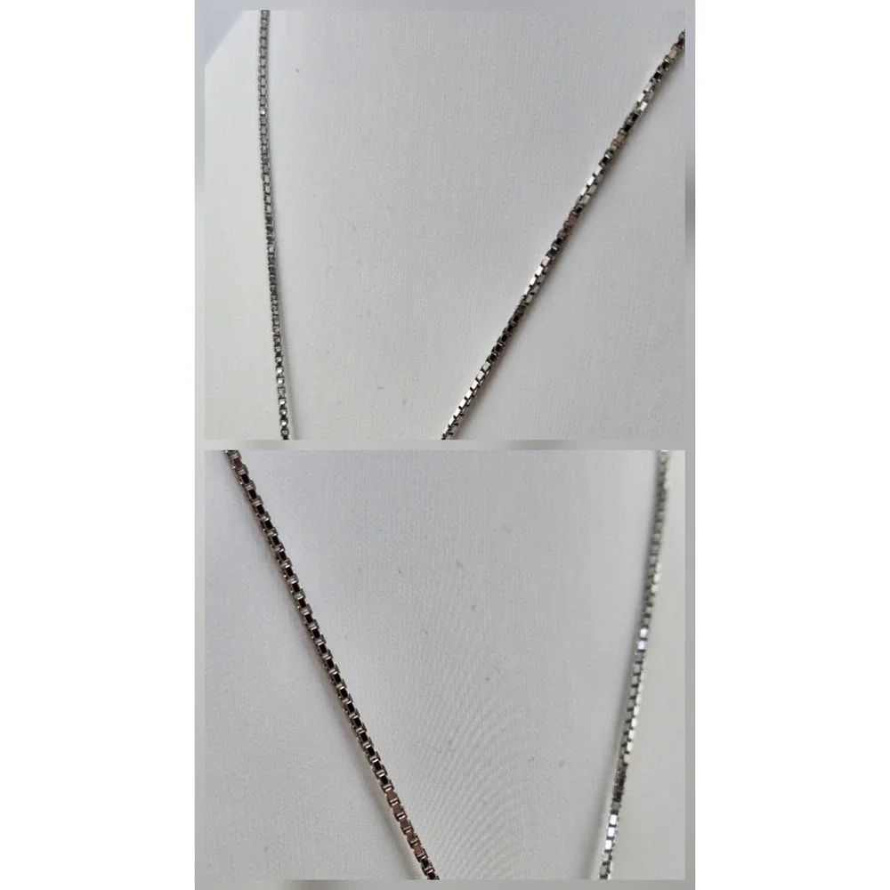 Christian Dior Cross Pendant Necklace Silver Tone D Logo Box Chain CD Charm